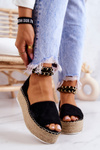 Espadrilky Sandály Na Platformě Černé Jeannie
