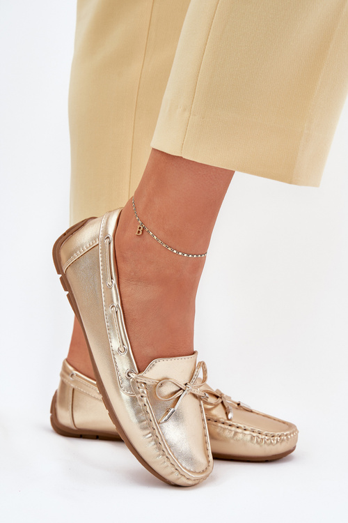 Dámské eko kůže mokasíny zlaté Si Passione