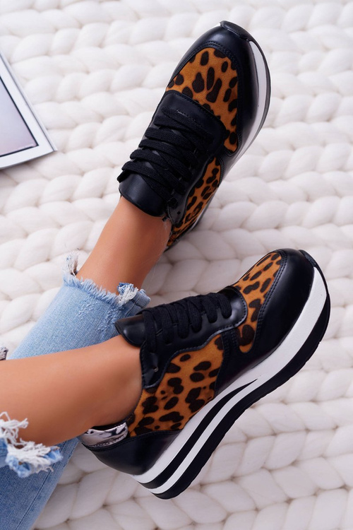 Dámská Sportovní Obuv Leopard Vysoká Podrážka OHH!