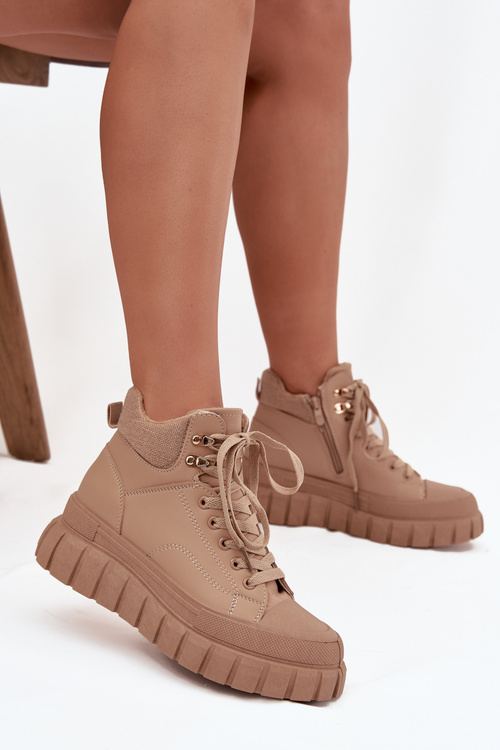 Dámske zateplené trapery na platforme Camel Carenna