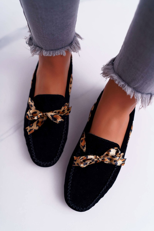 Dámské Mokasíny Lu Boo Eko-semiš Černé Plummy