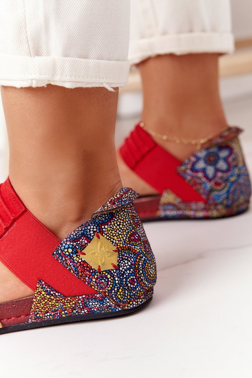 Kožené sandále s Maciejka welt 03375 červeno-žltý