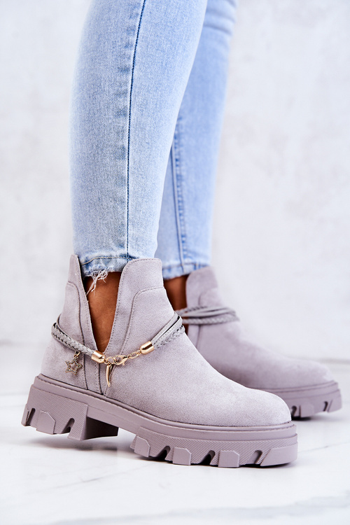 Suede Boots Pracovníci so šedými pruhmi Moriah