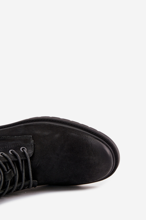 Kožené Zateplené Boty Pro Muže Na Zip Big Star OO174148 Černé