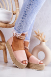 Espadrilky Sandály Na Platformě růžove Jeannie