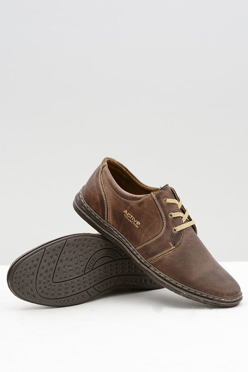 Hnědé kožené pánské boty Marko