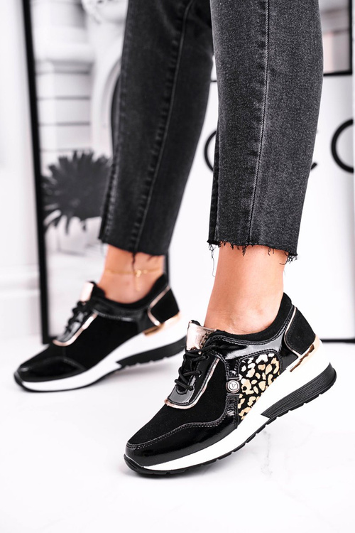 Dámská Sportovní Obuv Kožené Cerné 21-7778