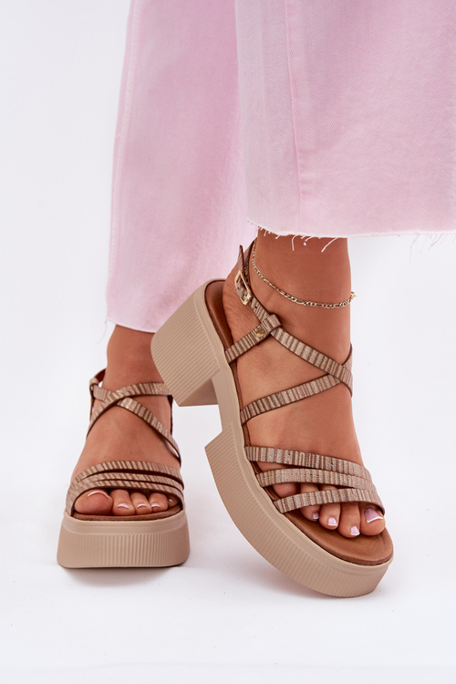 Dámské kožené sandály Maciejka 06990-25 zlaté