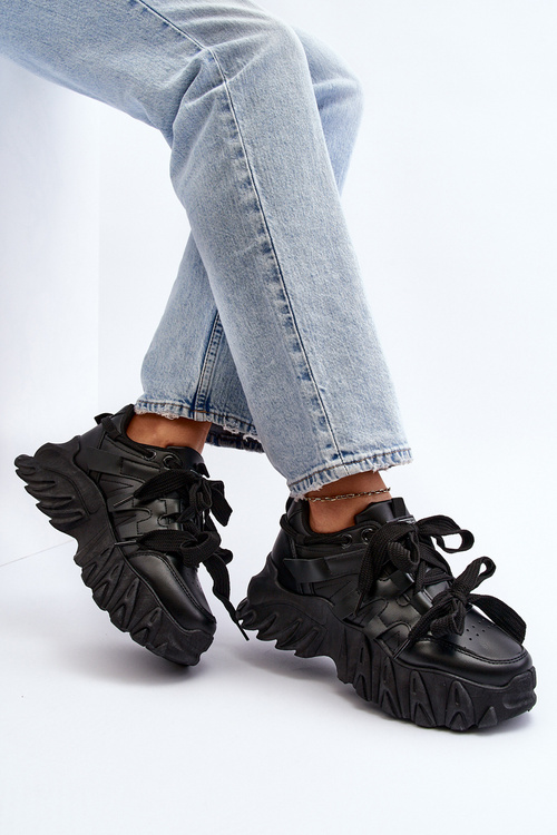 Dámske tenisky na masívnej podošve čierne Ellerai