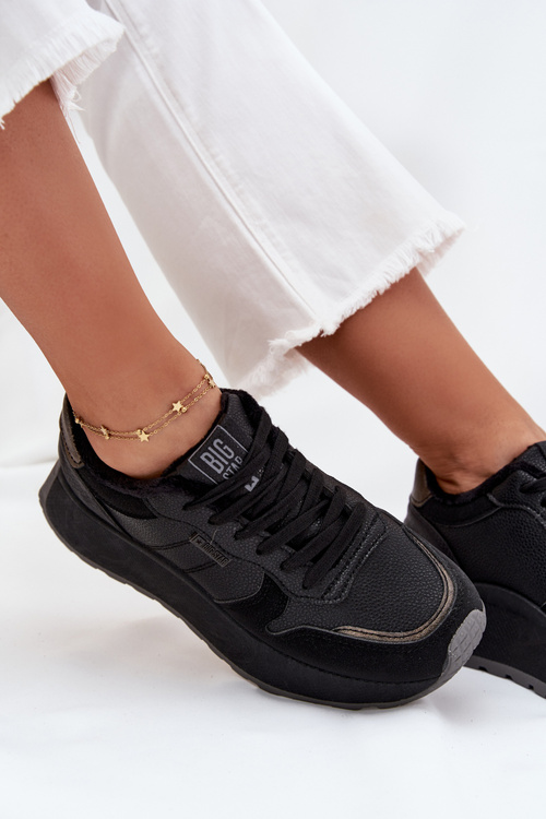 Zateplené Dámske Sneakers Na Platforme Big Star SS274007 HI-POLY SYSTEM Čierne