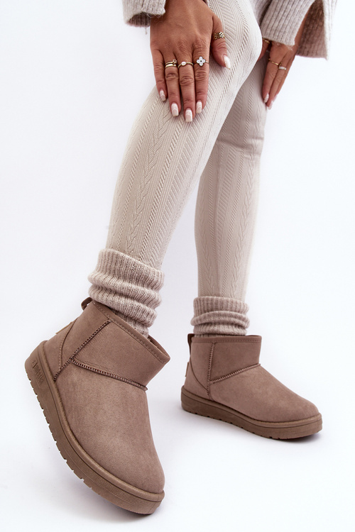 Izolované tmavé béžové snehové topánky žien veľká hviezda KK274294