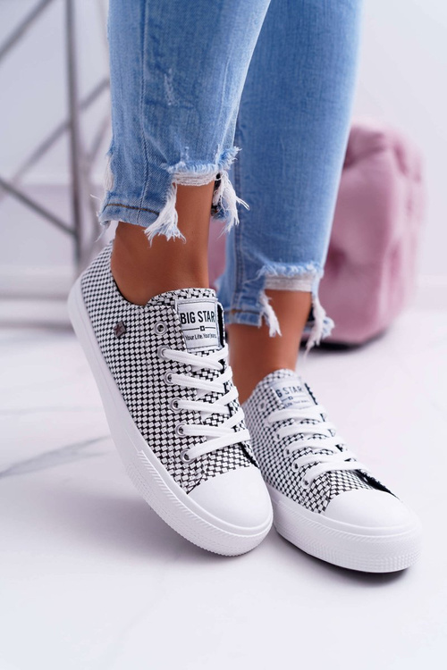 Dámske tenisky s veľkou hviezdou Biele DD274035