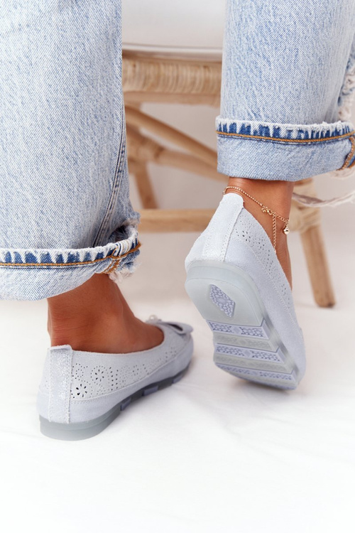 Dámské Kožené Baleríny RIO FLORE Eco-Friendly Světle Modré