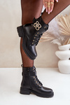 Zateplené Dámské Botky Se Zlatou Dekorací Černé Nealithra