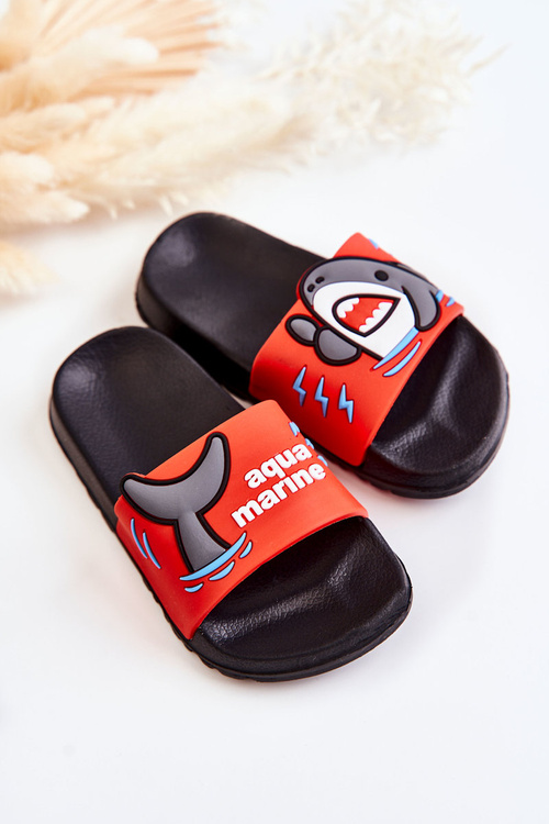 Lehké dětské pantofle Červená a černá Sharky