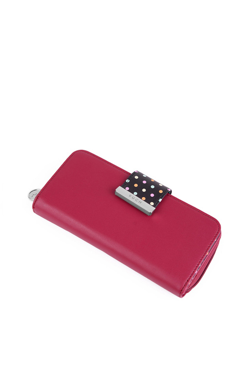 Dámská velká peněženka na zip tečky Fuchsiová Lunelly