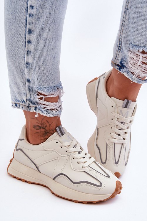 Dámska kožená športová topánka béžová fao