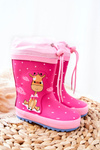 Detské gumové galosty fuchsja žiraf Glynala
