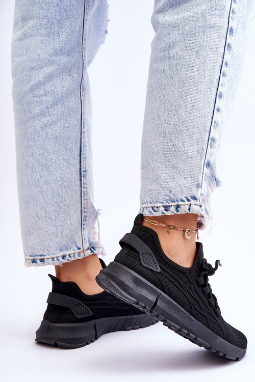 Dámske posuvné športové topánky Čierne Rosett