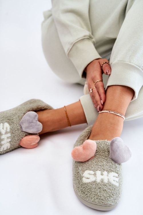 Ženský sklz -v Papcie so srdiečkami Green Alasca