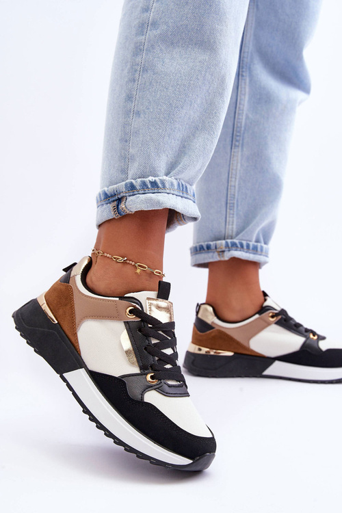 Ženské stylové sportovní boty Bežovo-Černé Katenia