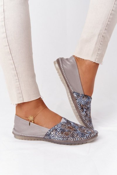 Dámske kožené baleríny Maciejka 01930-86 Šedá