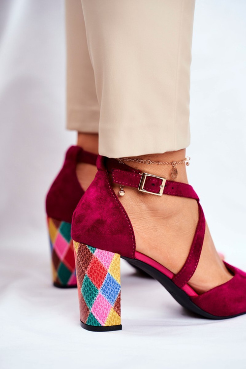 Dámské Sandály Na Podpatku Sergio Leone Fuchsie SK865