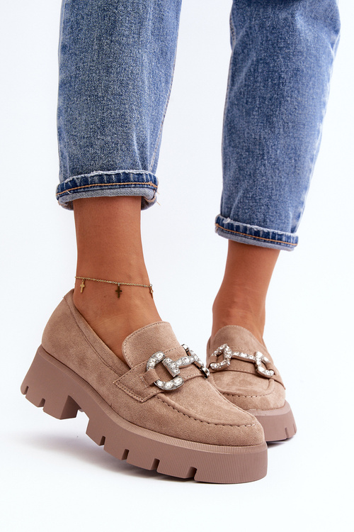 Dámske mokasíny s ozdobou béžové Ellise