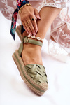 Dámske sandále Espadrilles na platforme Green Susane
