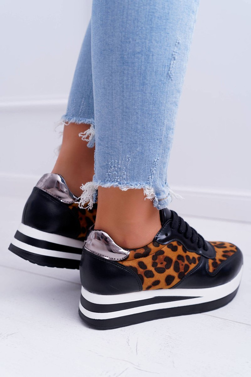 Dámská Sportovní Obuv Leopard Vysoká Podrážka OHH!