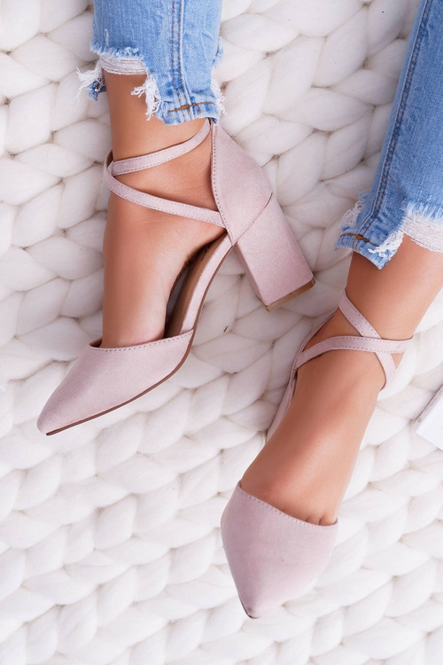 Dámské Lodičky Na Podpatku Semišové Béžové Cosmo