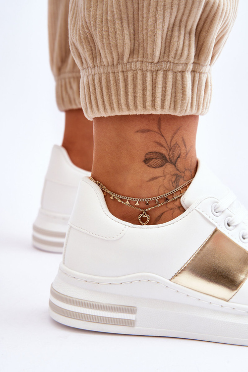 Klasické sportovní boty bílé a zlaté Follow Me