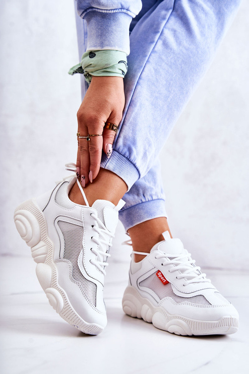 Dámske tenisky Športové topánky s mriežkou bielym halisom