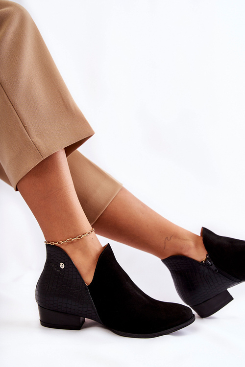 Dámské Kožené Boty Maciejka Černý Zvířecí Vzor 04091-62