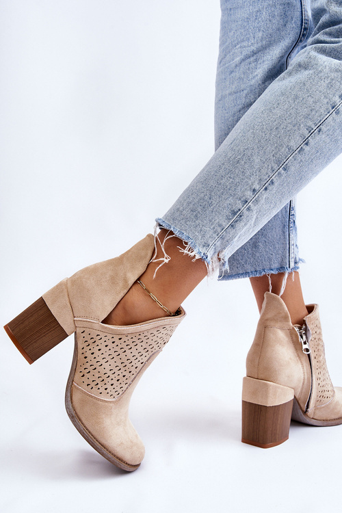 semišové boty S výřezem Světle béžová Layne