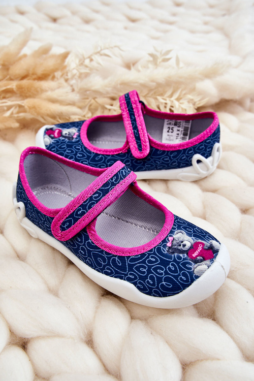 Dětské pantofle Balerína Befado Medvídek 114X505 Námořnická modrá
