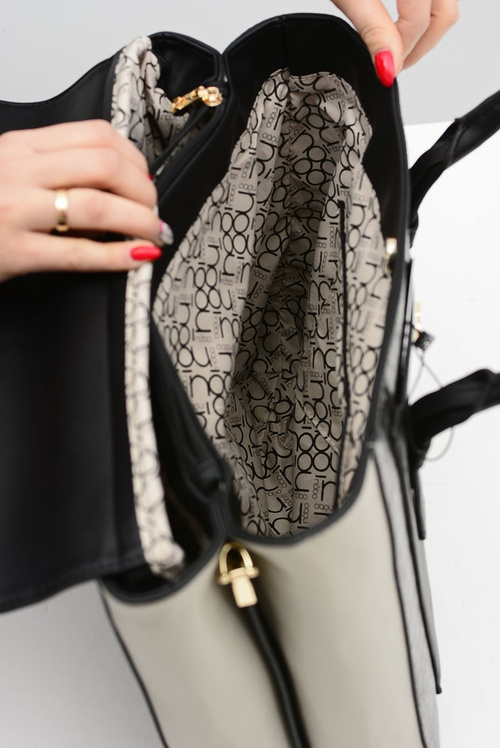 Nobo Dámska veľká čierna kabelka hadí koža