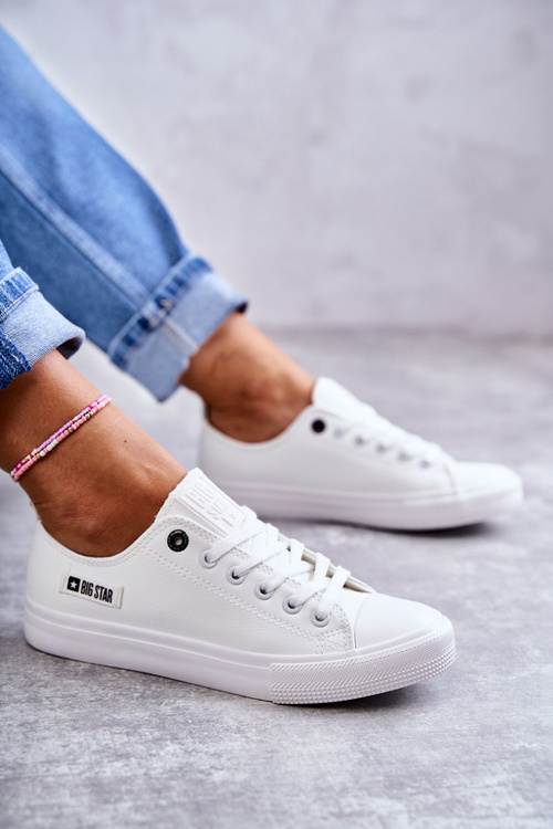 Dámské nízké kožené tenisky Big Star KK274010 Bílé