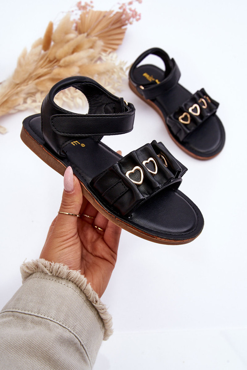 Detské sandále s čiernym suchým zipsom Havana