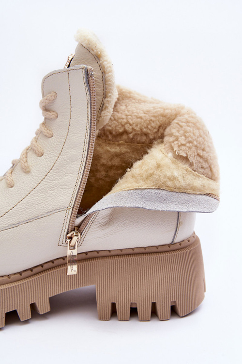 Dámske kožené topánky krémové topánky Lemar Vergo