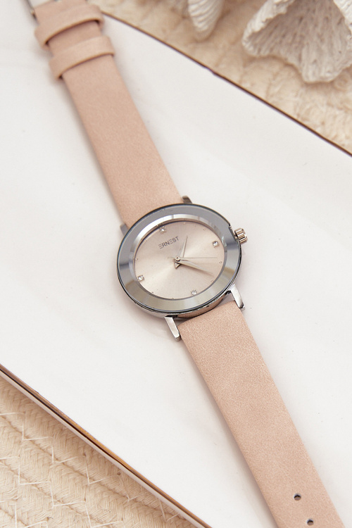 Dámské hodinky s béžovým řemínkem Ernest E62035L