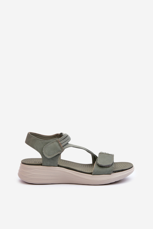 Dámske pohodlné zelené sandále na suchý zips Eladora