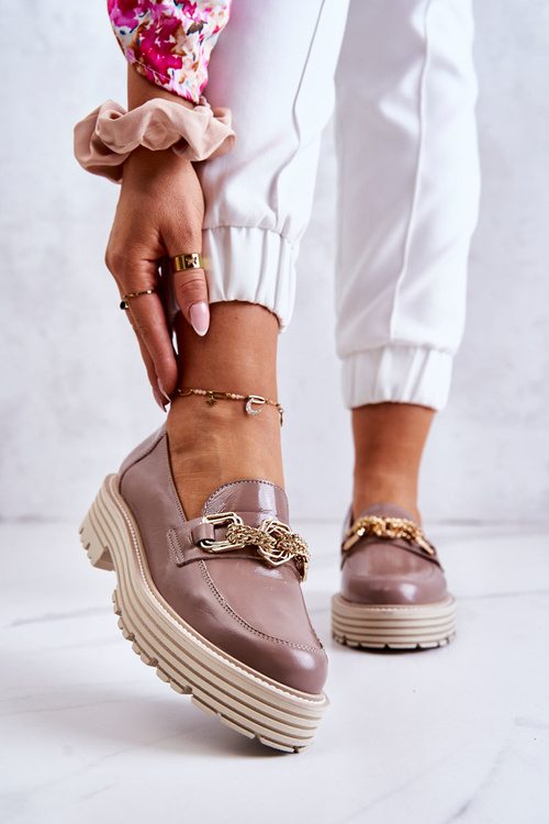 Dámske zlaté topánky Laura Messi 2383 Dark Beige