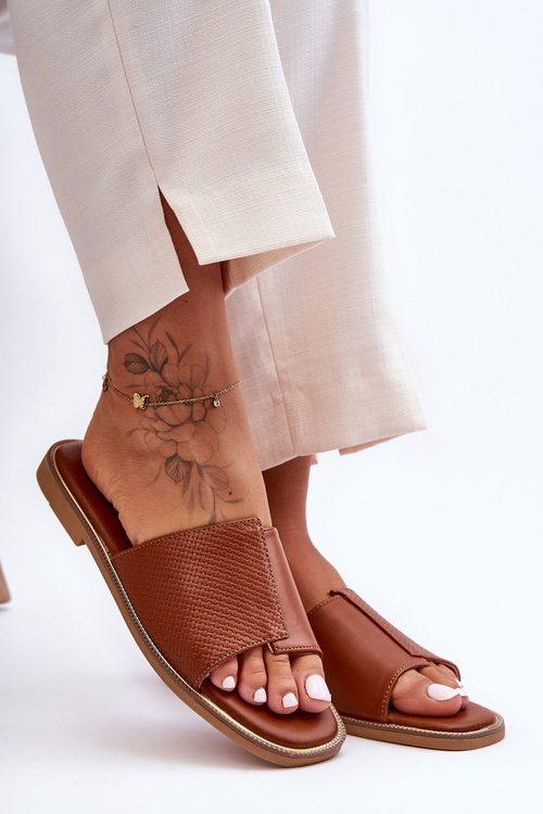 Camel Harmony Dámske kožené papuče