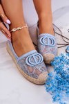 Dámské krajkové espadrilky s ozdobou modrý Summer Dream