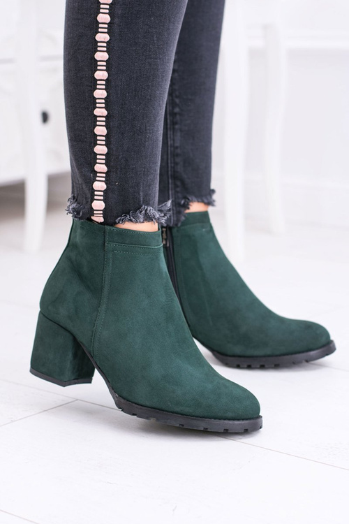 Dámske zelené kožené topánky na nicole Post