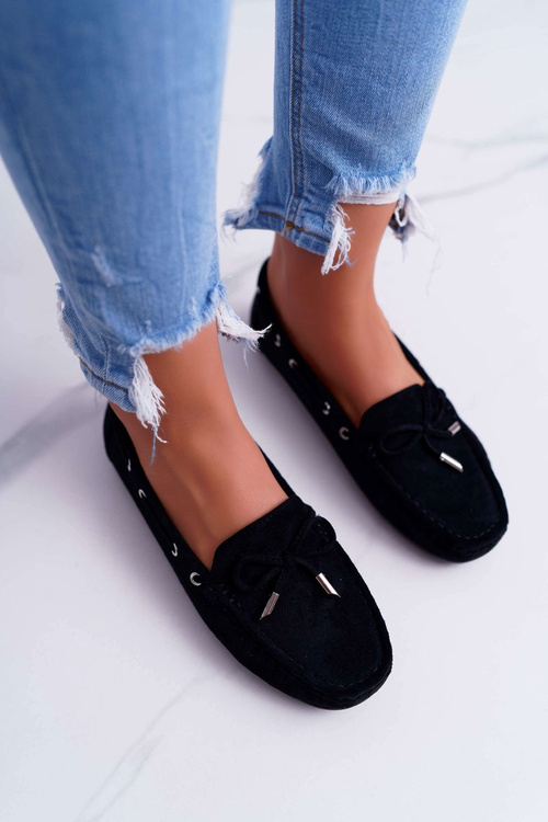 Dámske mokasíny pohodlné eko-eco-čierne memfi