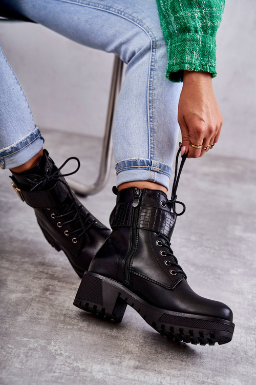 Kožené Holínky S Oteplením Černe Ramsey