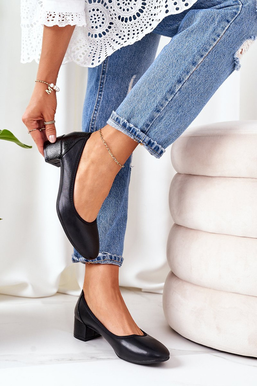 Kožené čerpadlá S. Barski 20-L1 čierna