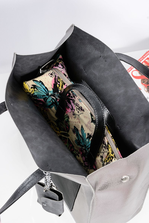 Veľká dámska kabelka na kupcu striebra + menšia kabelka